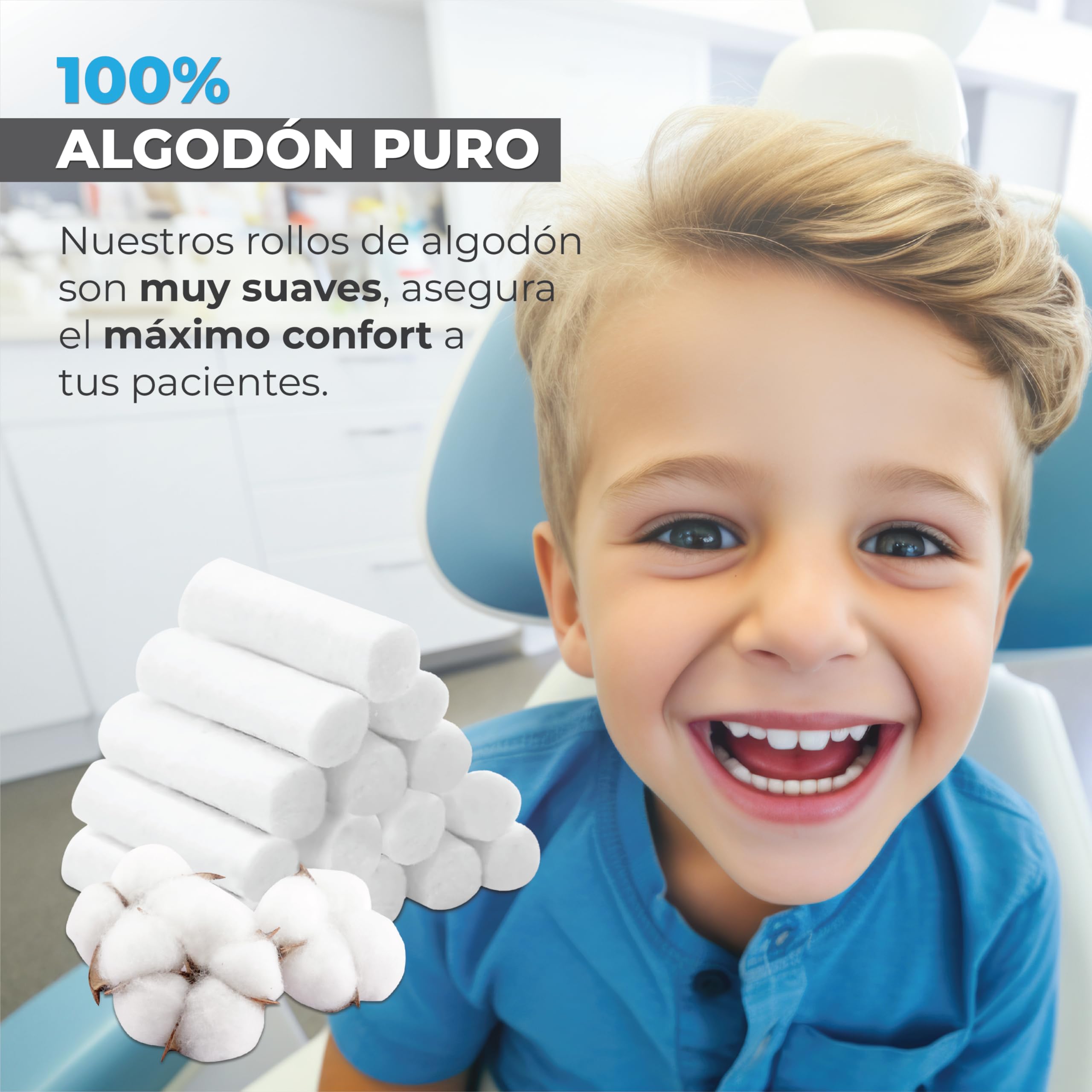 Rollos de Algodón Dental 15 Piezas (600 Rollos) para Sangrado Nasal o Bucal