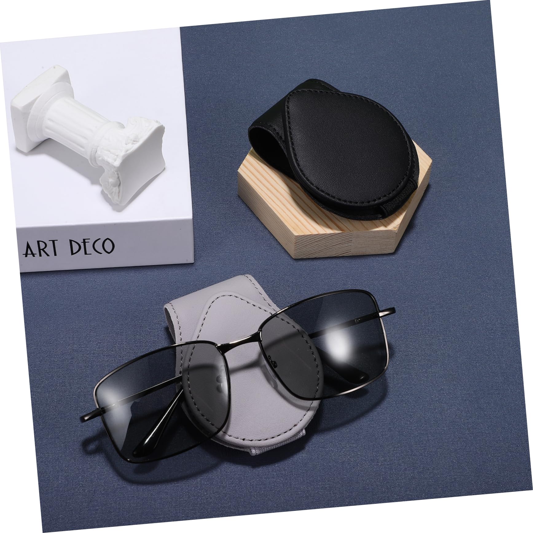 SOLUSTRE 6pezzi Portaocchiali Auto Supporto Magnetico Per Occhiali e Carte Accessorio Per Visiera Auto Protezione Da Graffi e Danni Facile Installazione e Design Efficiente