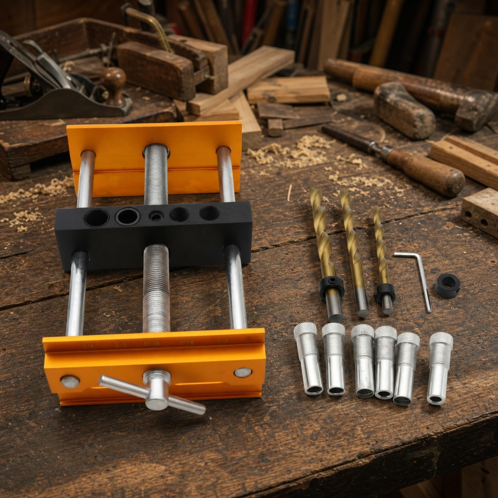 Kit di Guida Trapano | Morsetto a Ingrato, di Foratura gno, Robusto, per in Legno, Officina