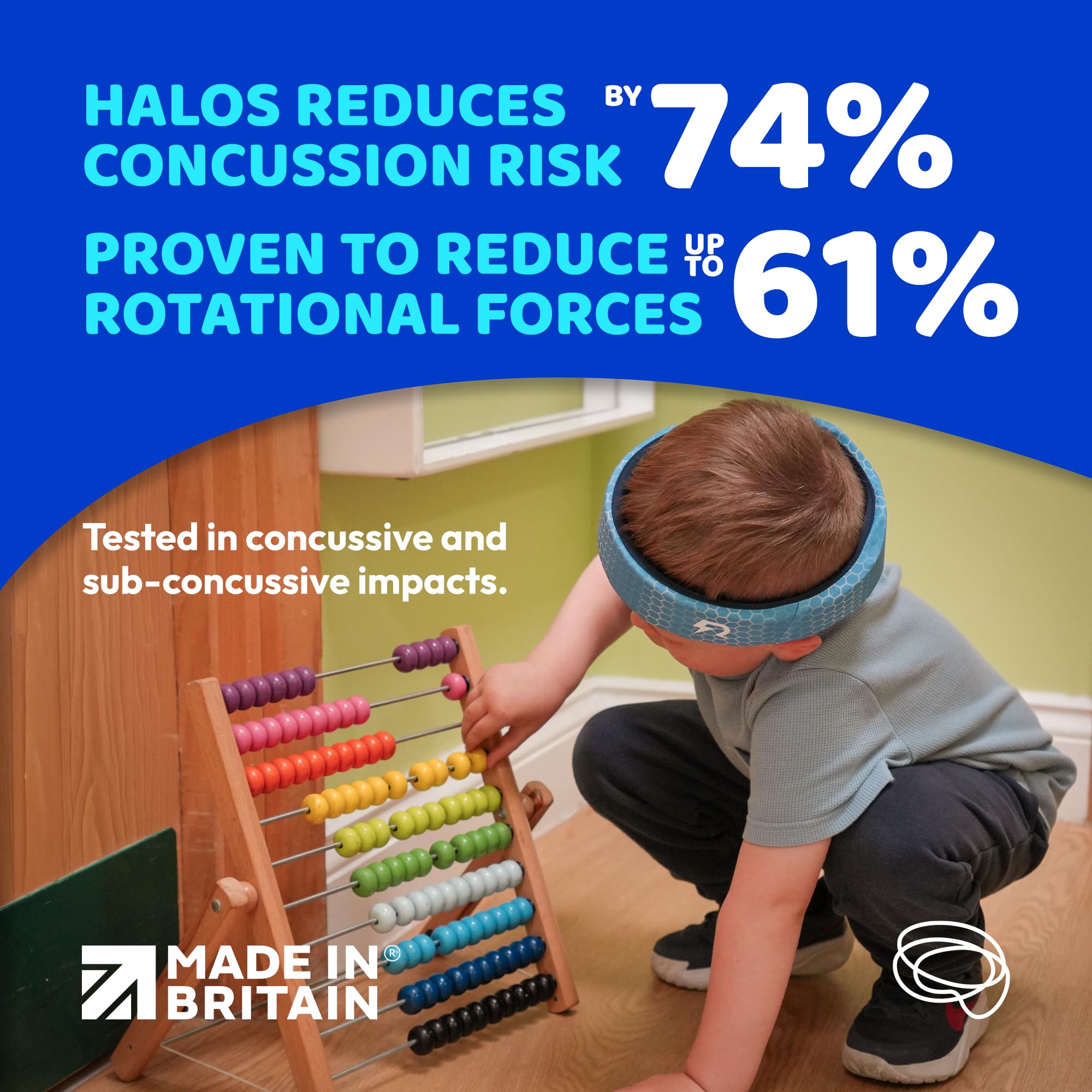 NeuroSure Rezon Halos® - Diadema protectora, color azul claro, protección ligera para la cabeza para epilepsia, autismo, cuidado de ancianos y riesgo de caídas, suave para uso diario