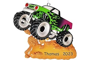 Personalized Christmas Monster Truck Ornament