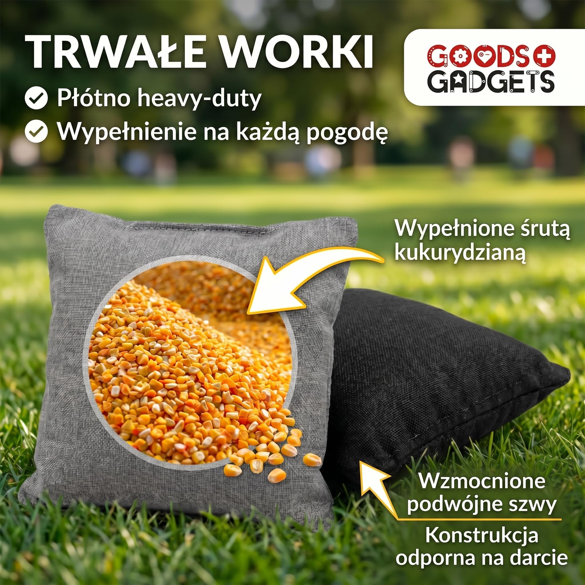 GOODS+GADGETS® Cornhole XXL – Gra Ogrodowa z 8 Workami