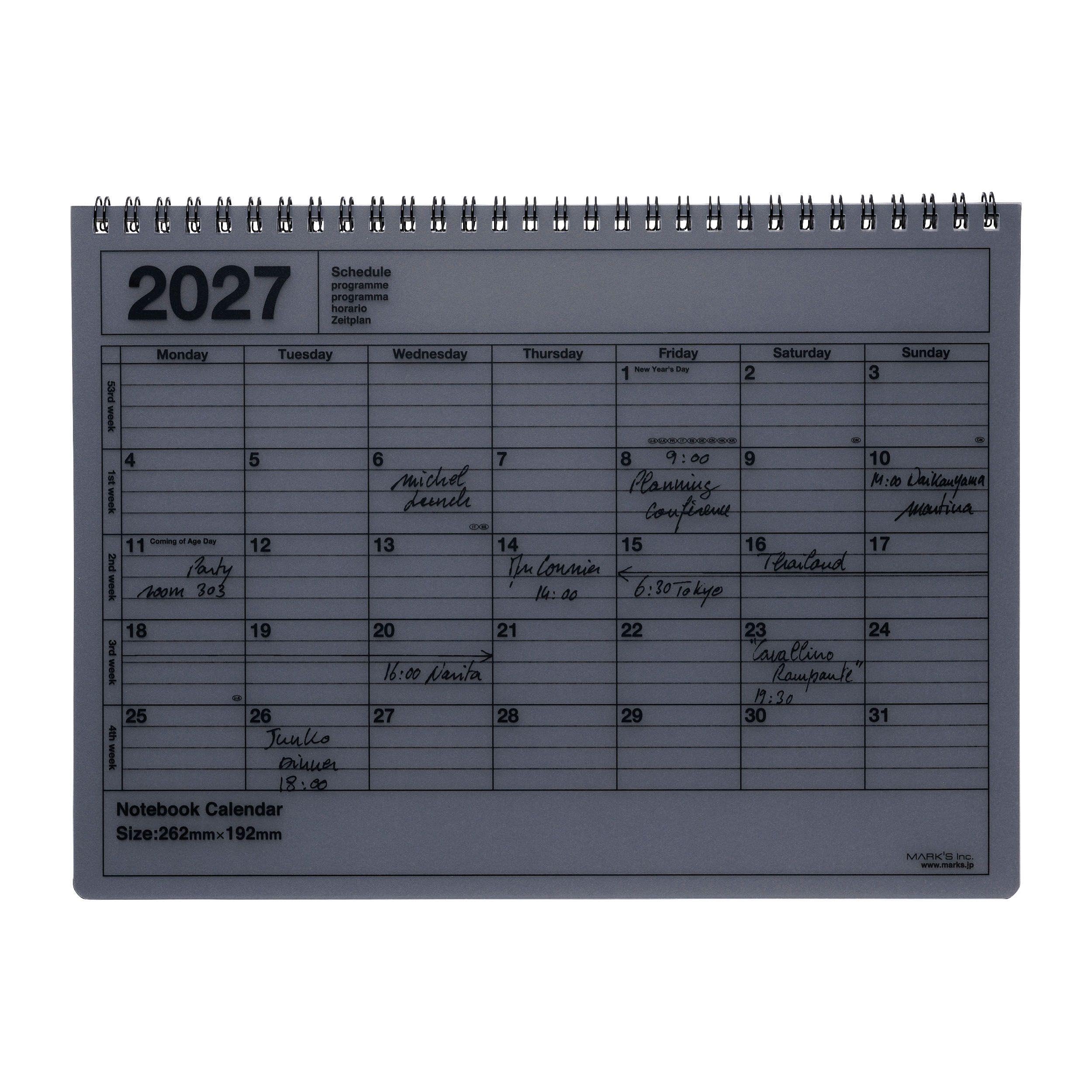 MARK'S 2027 Notebook Calendar M // Black