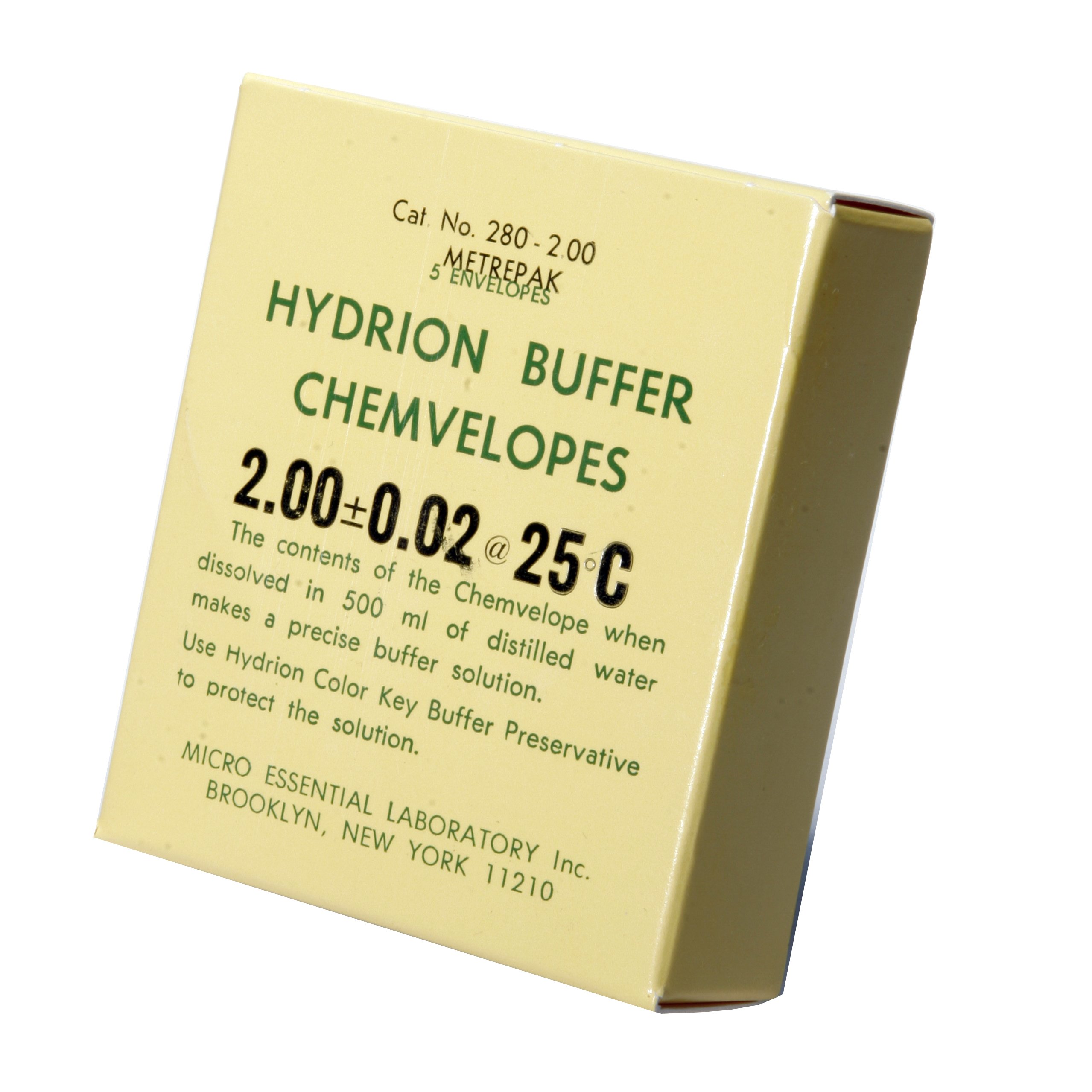 Micro Essential Lab 280-2.0 Hydrion pH Buffer Powder, 2 pH (Case of 5)