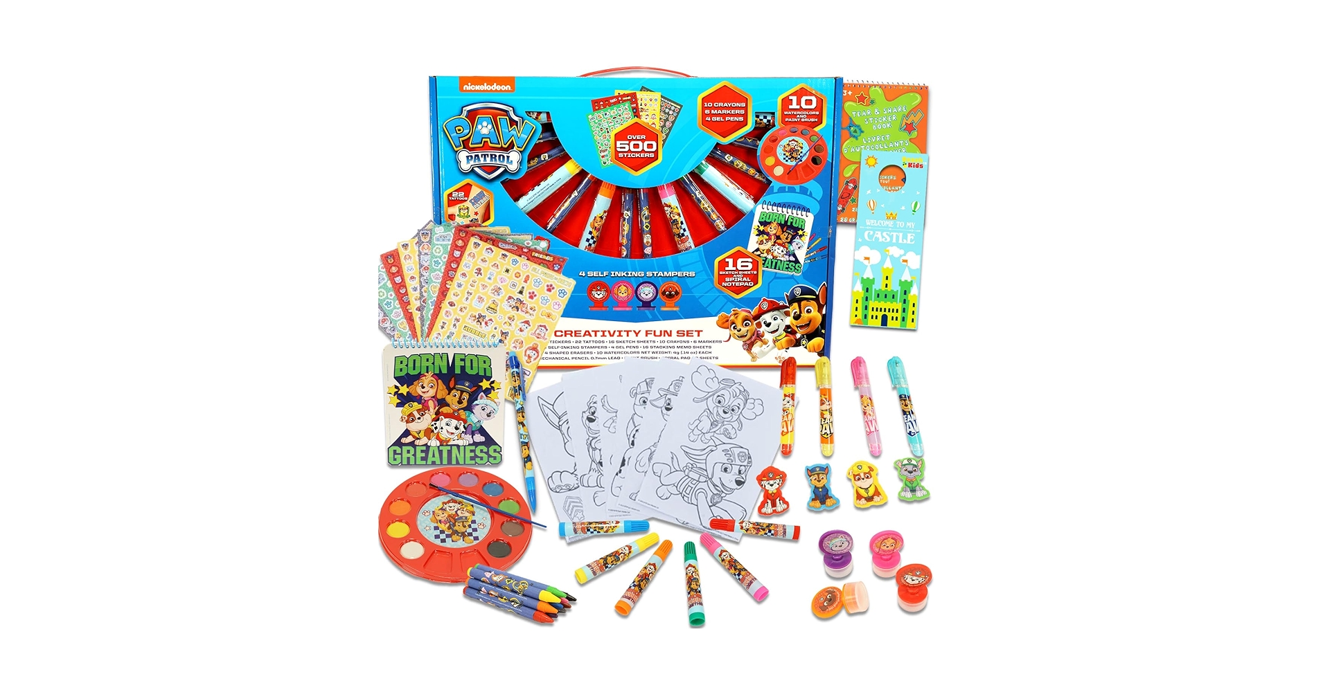 PAW PATROL - Set Of Coloured Spray Pens - Airbrush Drawing And Coloring