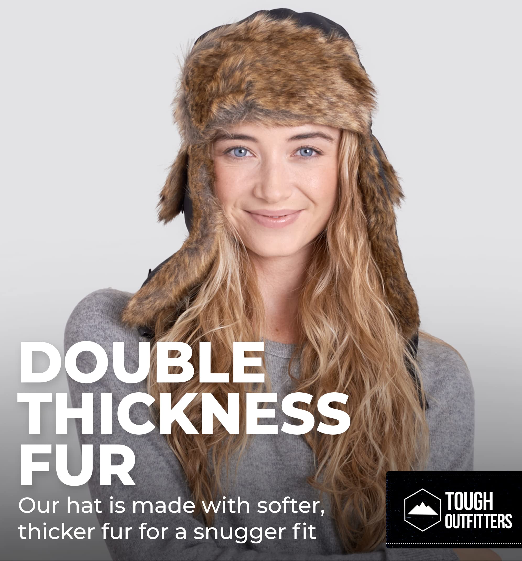Winter Trapper Hat Russian Ushanka Trooper Aviator Hats for Men & Women Snow Eskimo Hat with