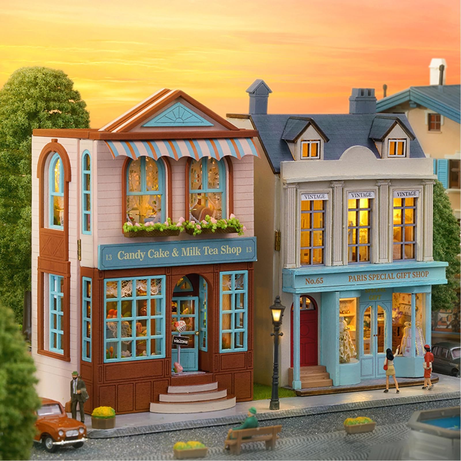 Sutinban Dollhouse Miniature, DIY House Kit, Miniature Dollhouse Kit with Furniture, 4D Tiny House Kit Creative Room