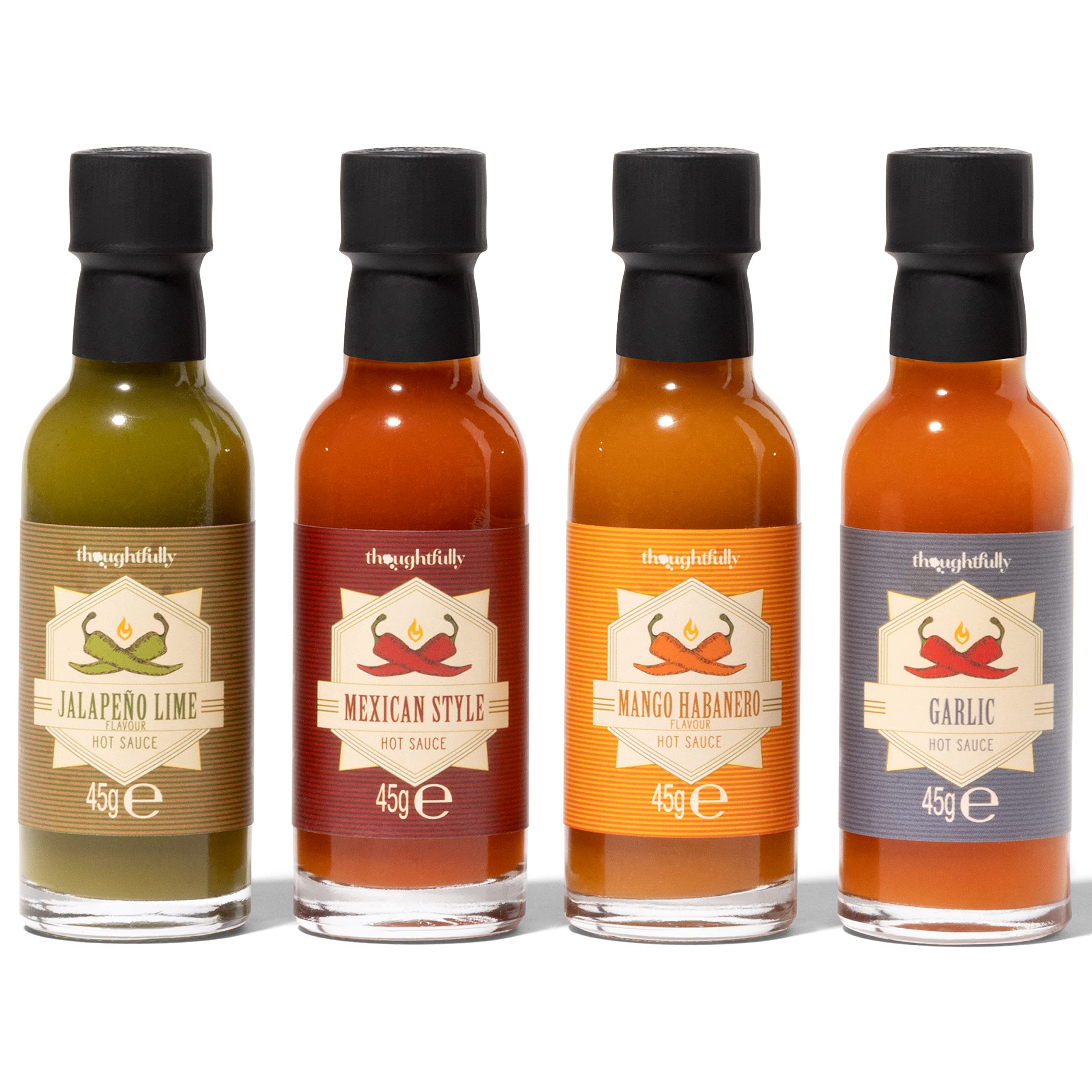 Thoughtfully Gourmet, Inferno Chilli - Coffret cadeau sauces piquantes - Contient 4 sauces piquantes savoureuses