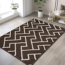 Biscpro Runner Rug Non-Slip 80x120cm Mats for Hallway Dirt Trapper Rug Durable Rubber Backing Carpet Low-Profile Absorbent Entrance Long Door Mat Runner Rug for Entryway Laundry,Patio Room-Dark Brown
