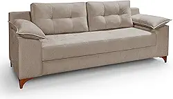 Sofá Ibiza 3 Lugares Luxo Aveludado Pompéia Casa Imperial (Pompéia Capuccino 204)