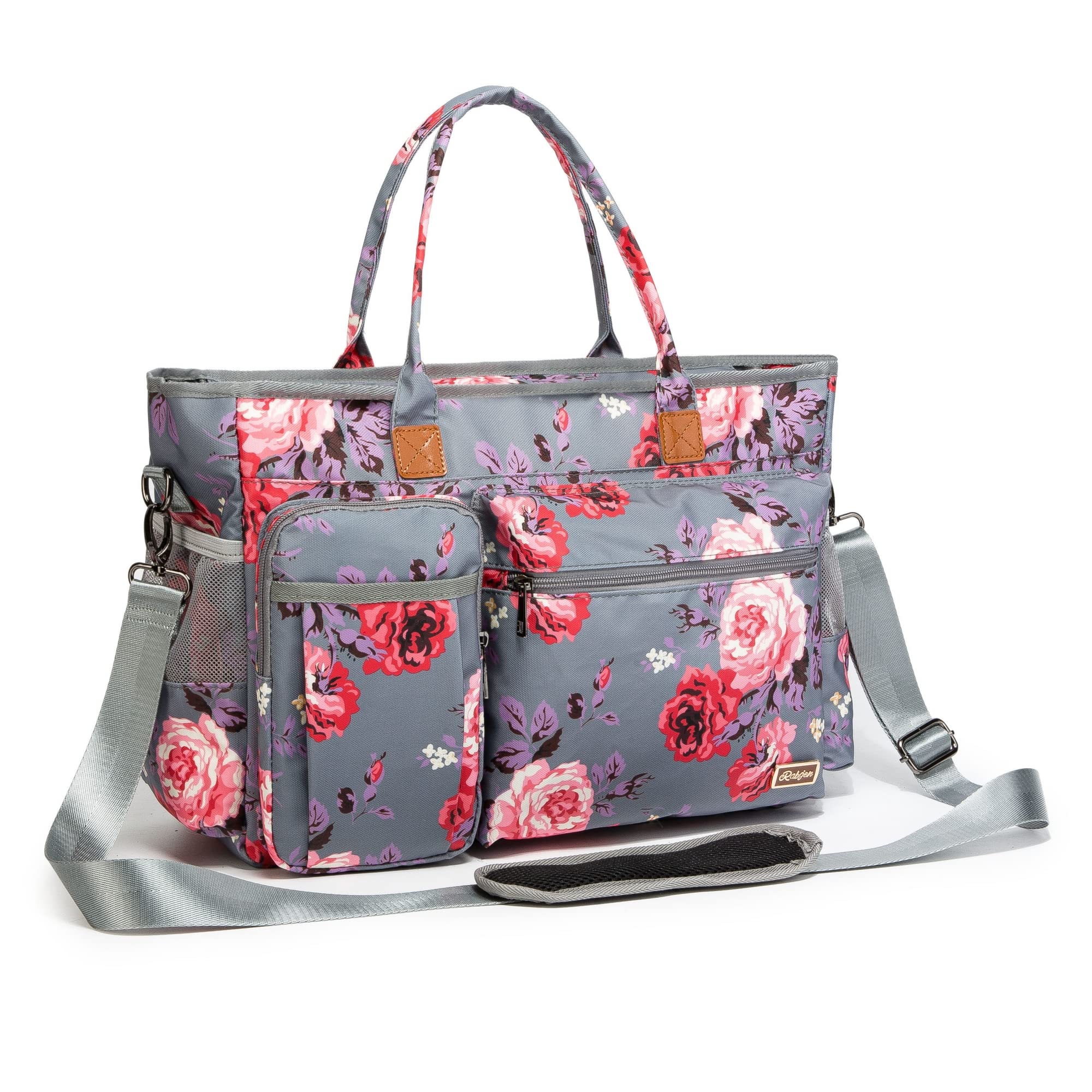 Rabjen Nurse Tote Bag for Work with Padded 15.6” Laptop Sleeve, Medical Supplies Shoulder Bag for Home Health Care