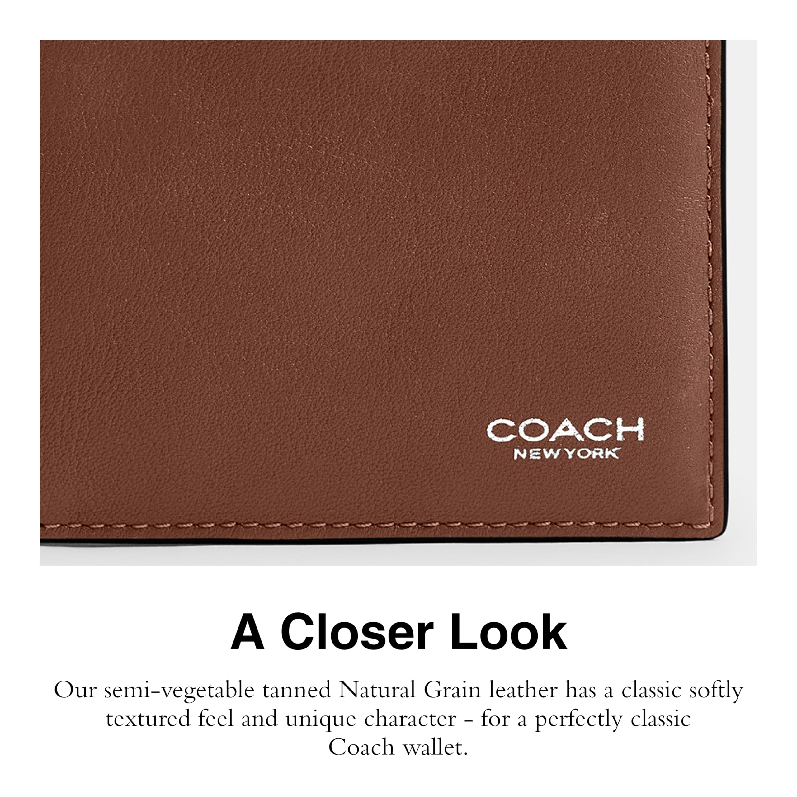 Coach Billetera delgada para hombre, Redwood, talla única, Redwood, Talla única, Billetera delgada