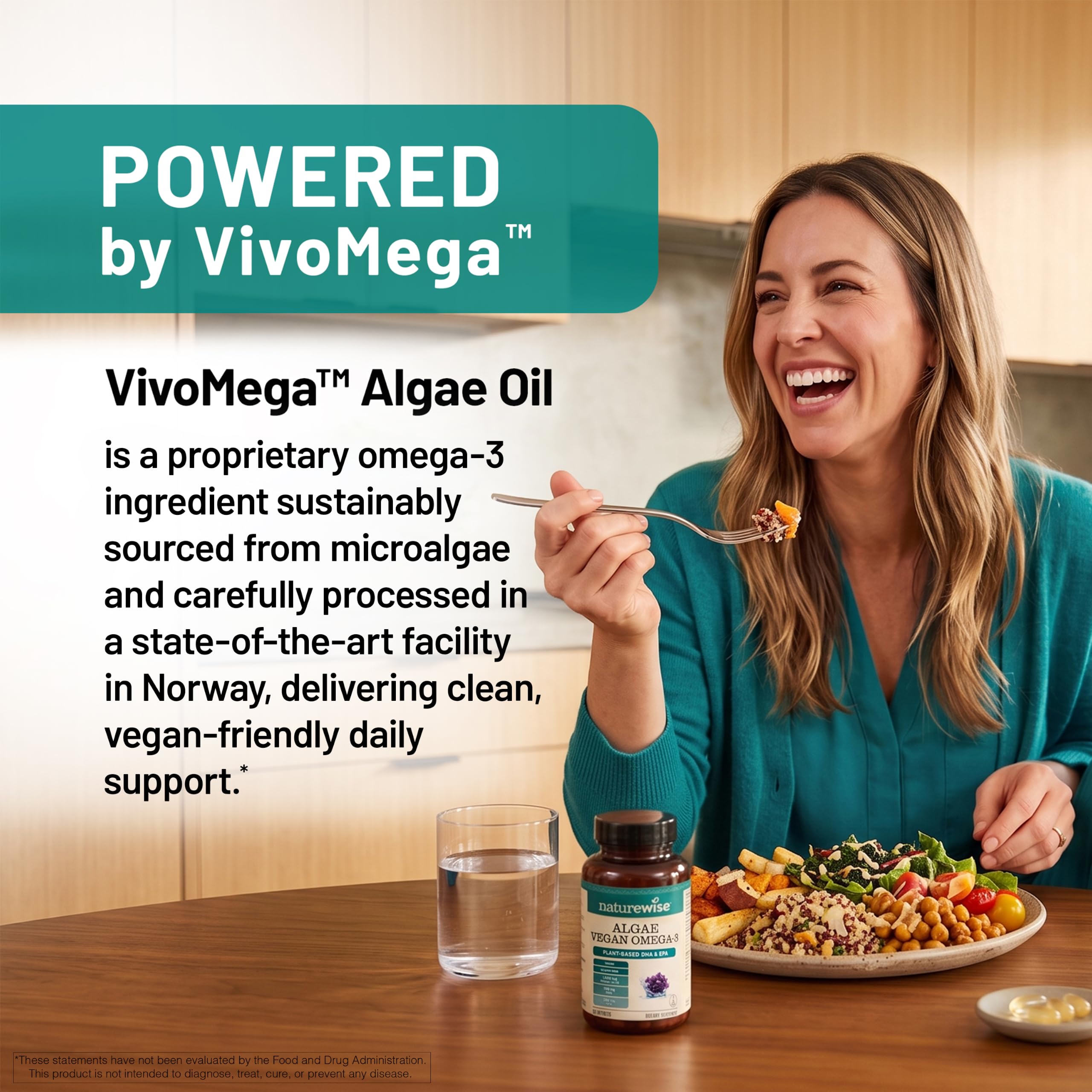 NatureWise Vegan Algae Omega-3-1458mg Algae Oil - with Plant-Based 700mg DHA & 280mg EPA - Carrageenan Free - Lemon ScentCert Included - Non-GMO - USA Manufactured - 60 Softgels[30-Day Supply] — Amazon image 2