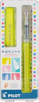 PILOT Kakuno Fountain Pen, Translucent Green Barrel, Fine Nib