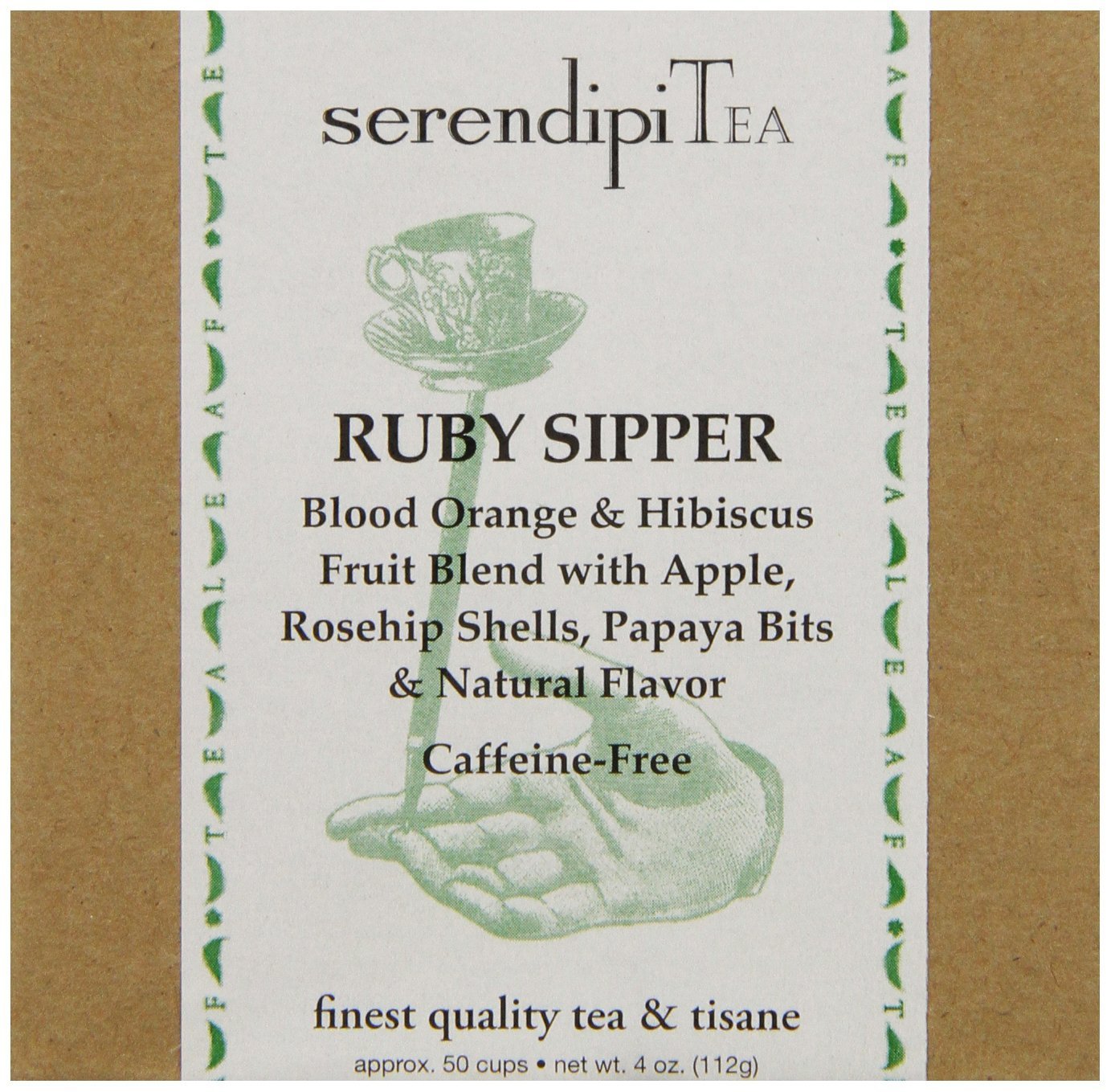 SerendipiTea Ruby Sipper, Blood Orange, Hibiscus & Tisane Tea, 4-Ounce Box