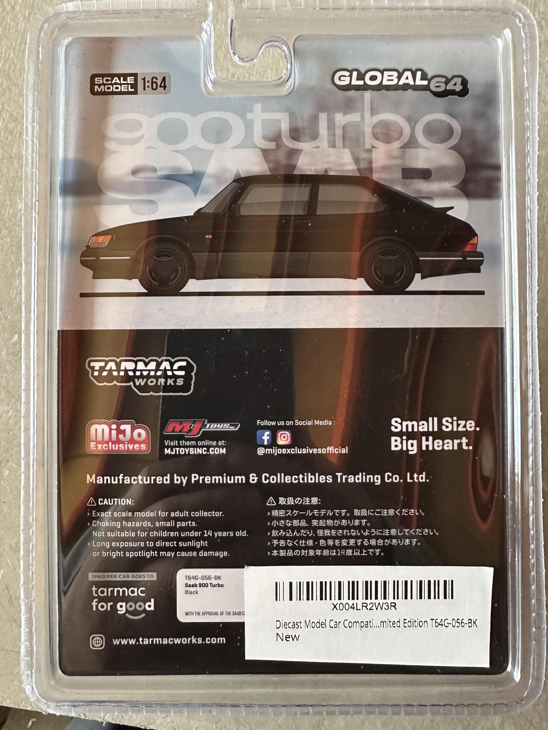 Diecast Model Car Compatible with Tarmac Works 1:64 Saab 900 Turbo