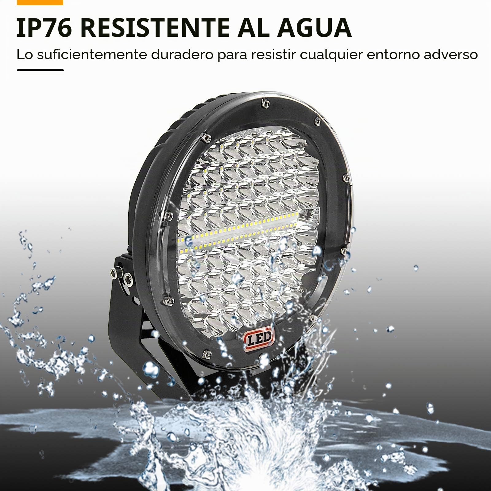 Willpower - 2 faros de trabajo LED, 23 cm, 9 pulgadas, 294 W, redondos, 12 V, 24 V, luces antiniebla, foco de largo alcance, impermeable, IP67, para 4 x 4, coche, camión, tractor, SUV, barco, Quad