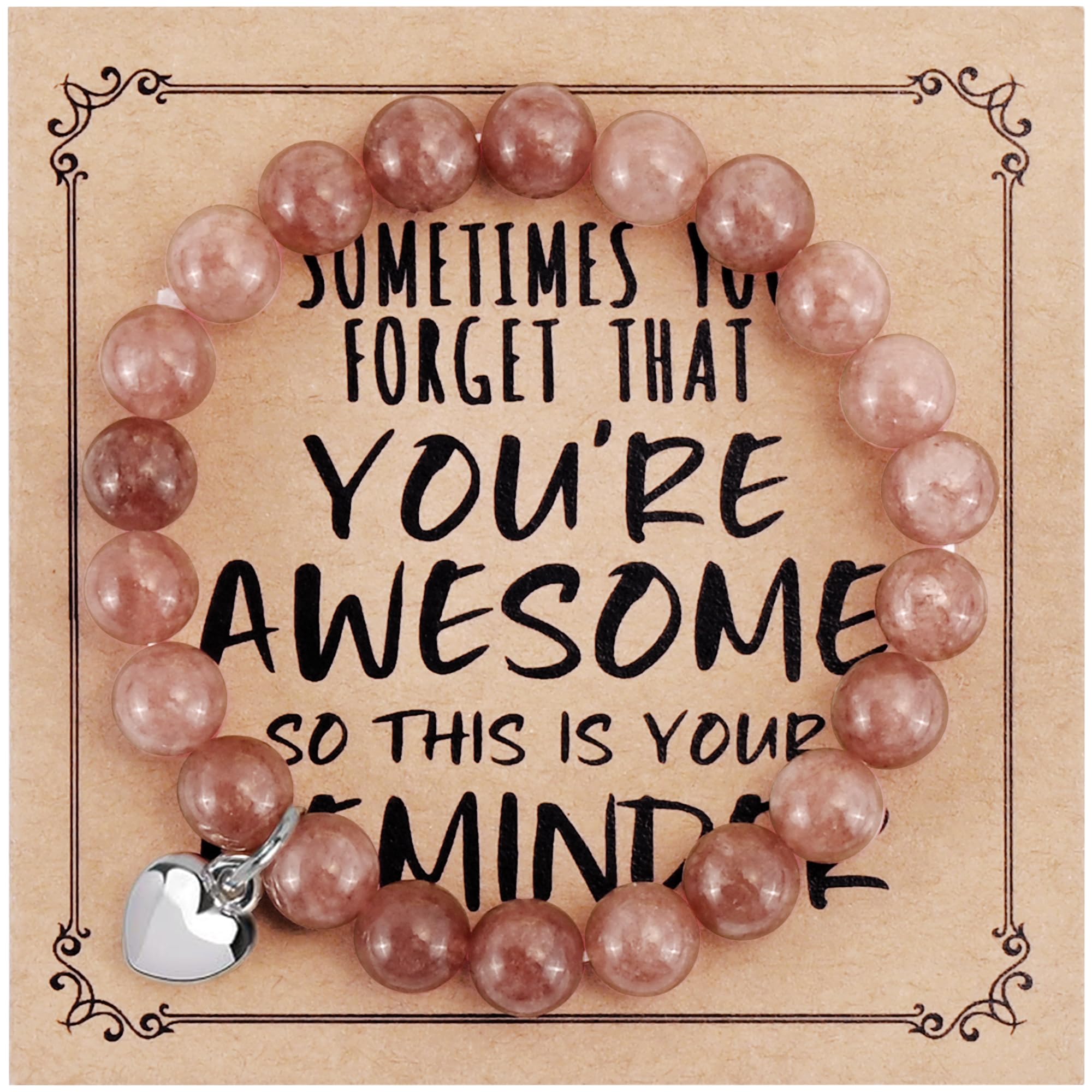 VIBILIA Cross Beaded Bracelets for Women, Inspirational Natural Heart Religious Bracelets for Women, Birthday Christian Gifts for Women on