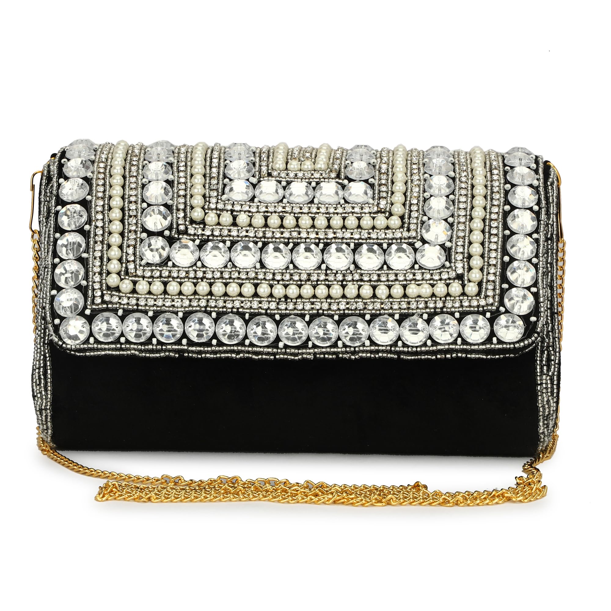 fashion overseas Women's Girl's Pearl Beaded Box Clutch for Wedding-picture-25