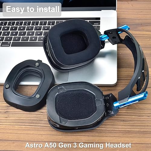 Miniatura 9 de Kit de modificación A50 Gen 3 almohadillas de repuesto para auriculares y diadema compatibles con auriculares Astro A50 Gen 3, almohadillas para los