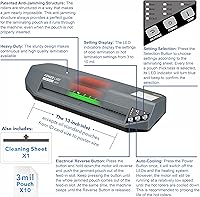 Vista 8 de SINCHI 13" Thermal Laminator Machine – 3–10 Mil, 48s Warm-Up, 17s/Sheet, Heavy Duty No-Jam Design, Works with Cardstock & Dark Prints, Includes 10