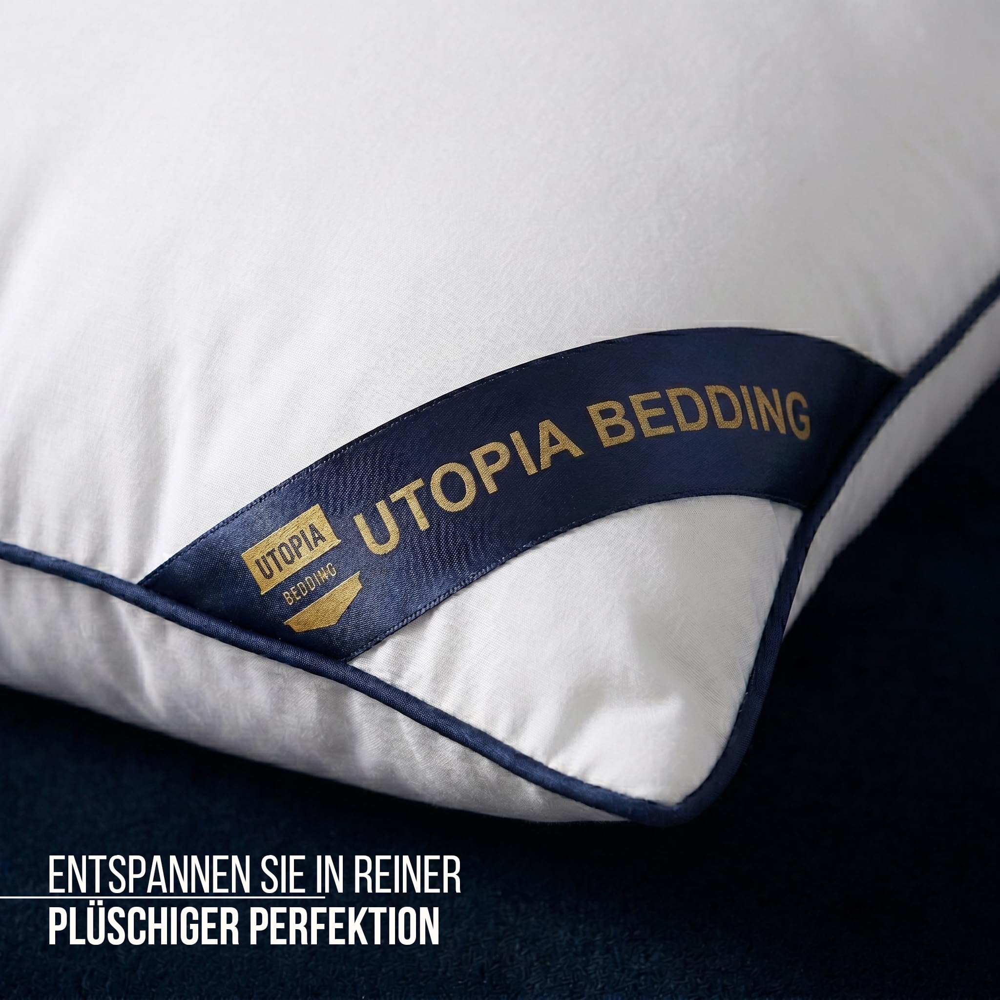Utopia Bedding 2er Set Kissen 80x80 cm, Kissenfüllung für Bett und als Dekokissen, Sofakissen, Zierkissen für Couch (Weiß)