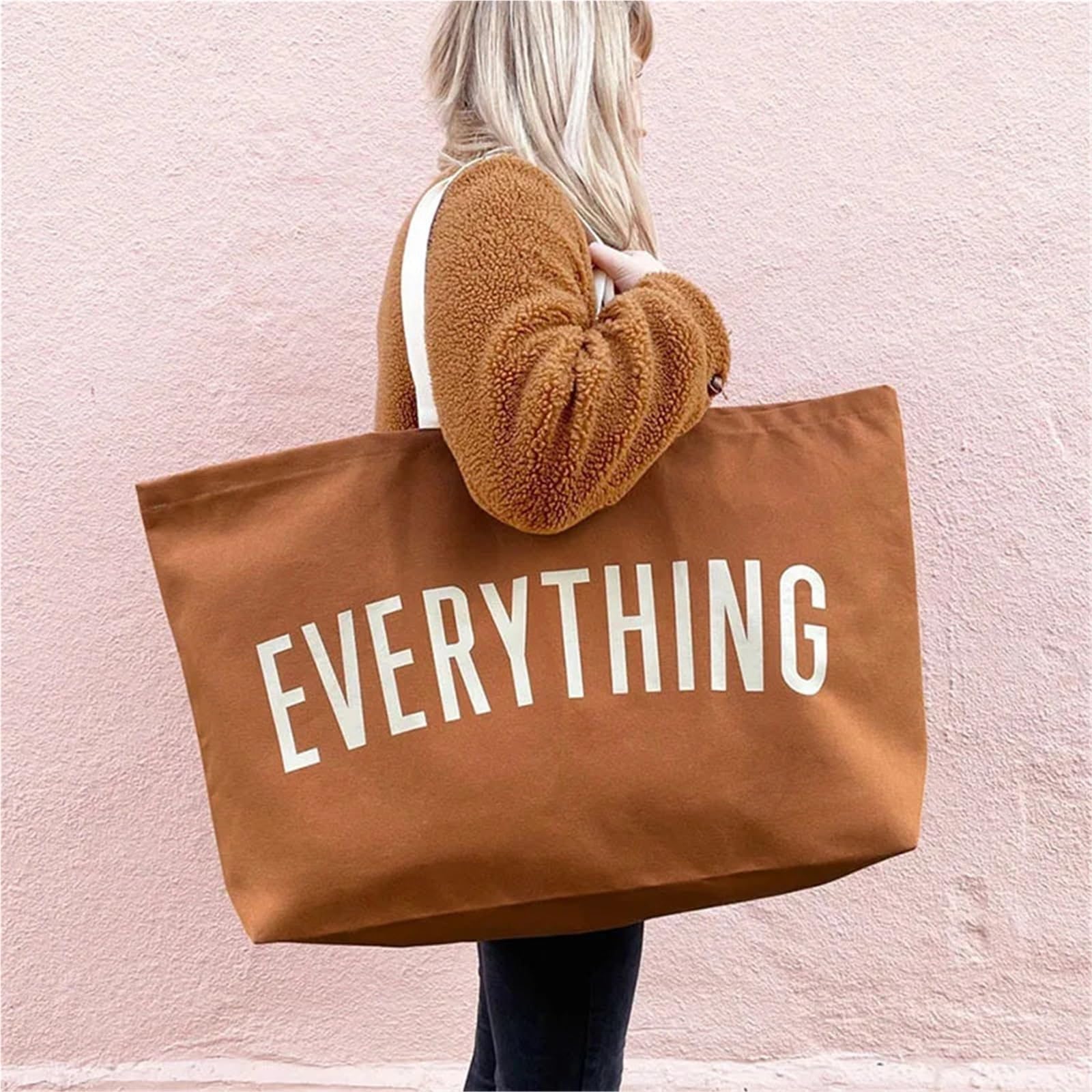 Borsa Tela Borsa tote in tela di grande capacità Borse da spiaggia alla moda viaggio riutilizzabili for la spesa
