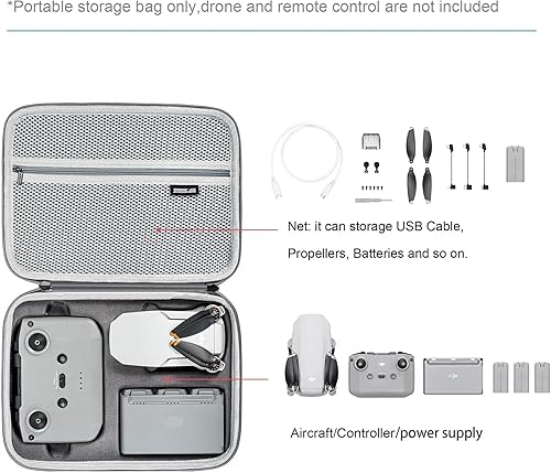 Miniatura 2 de ELBFAE For DJI Mini 2 Storage Bag Handbag PU Shoulder Bag Portable Carrying Case Waterproof Box Mavic Mini 2 SE Drone Accessories