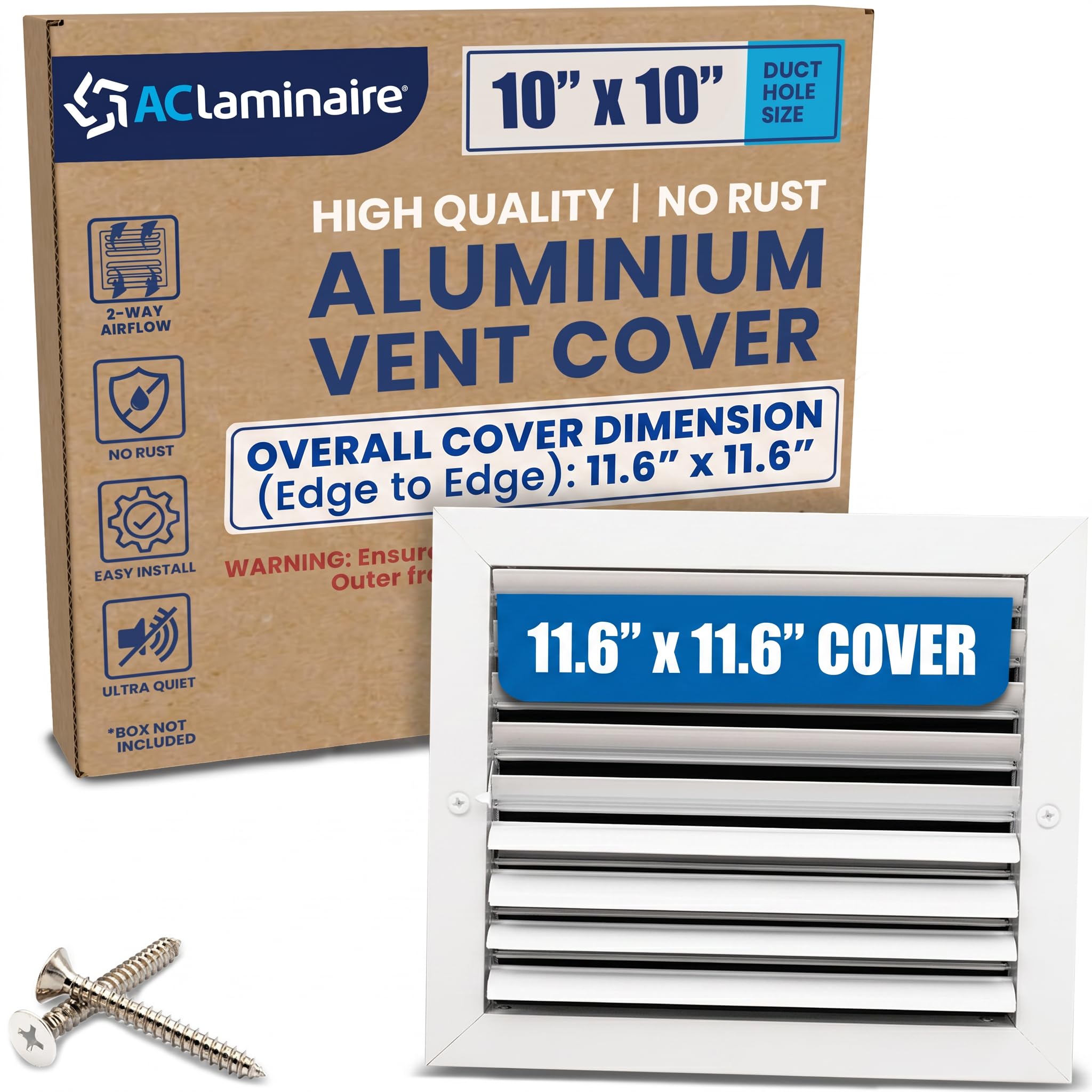 Diffuseur de plafond HVAC en aluminium à flux d'air réglable 2 voies