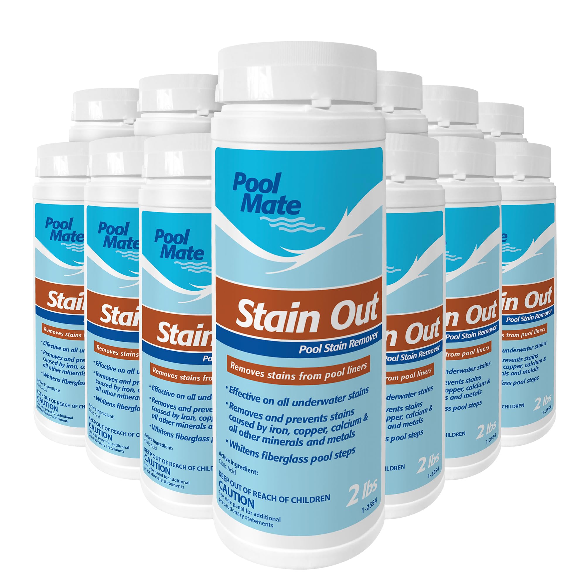 Pool Mate 2-Pounds 12-Pk Premium Stain Out Pool Stain Remover, Made in USA