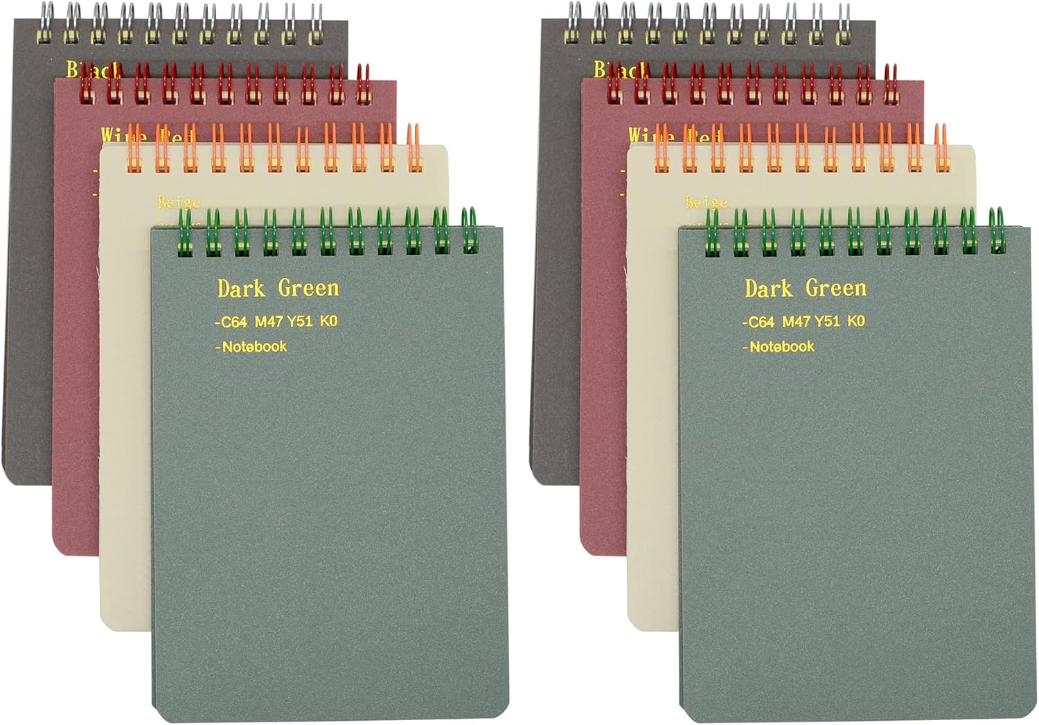 Yansanido Top Bound Spiral Notebook, 8 Pcs 4 Color A6 Size