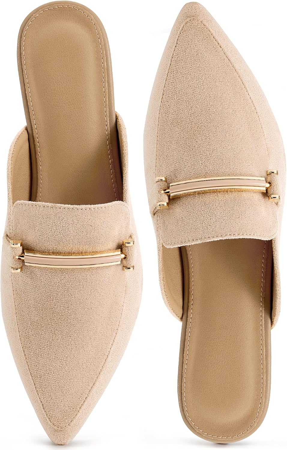 Alicegana Mules for Women Dressy Flats: Comfortable Pointed Toe Slingback Flats Business Casual Slip On Shoes Backless Loafers