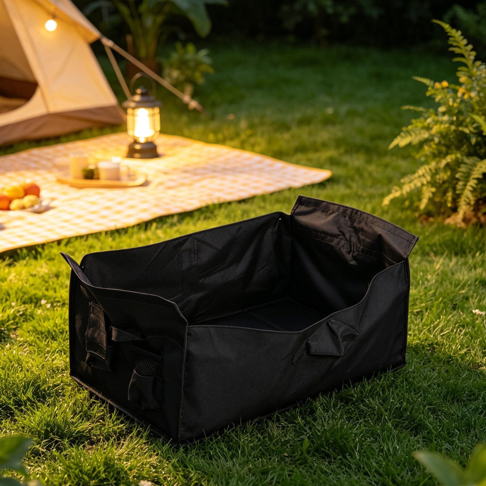 Forro Plegable para Carrito de Camping y Jardín, Tela Oxford 600d Resistente al Desgarro con Gran Espacio de Almacenamiento y Bolsillo Lateral para Playa