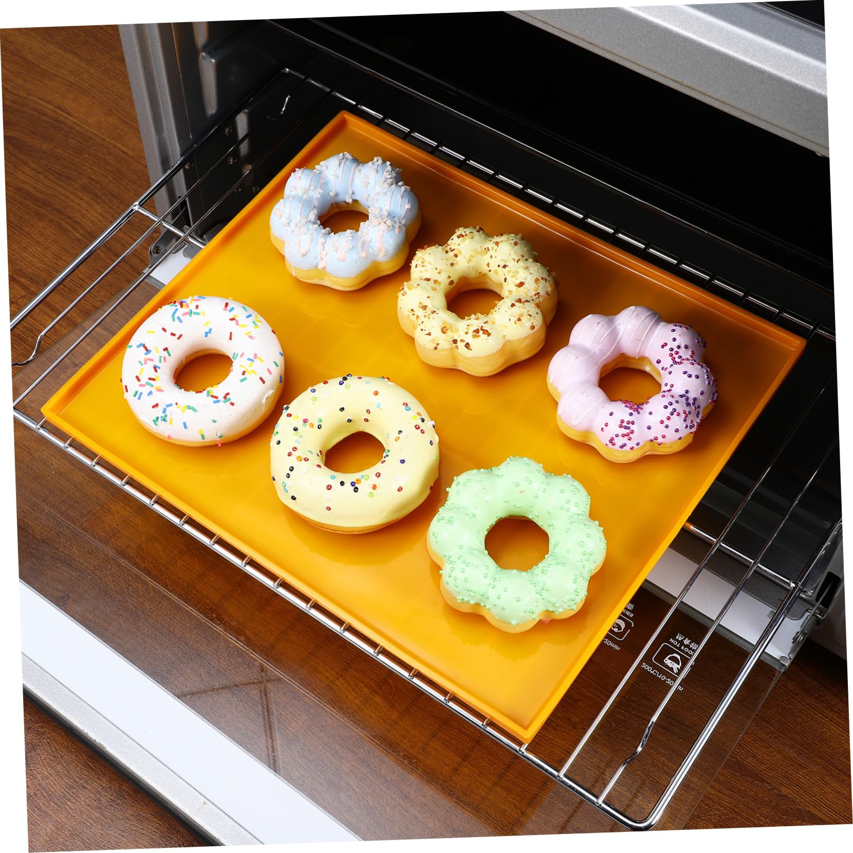 DOITOOL Silikon-backmatten mit Erhöhtem Rand Antihaft-backunterlagen für Ofen Mikrowelle und Kühlschrank Inklusive Spatel für Backen und Teigkneten