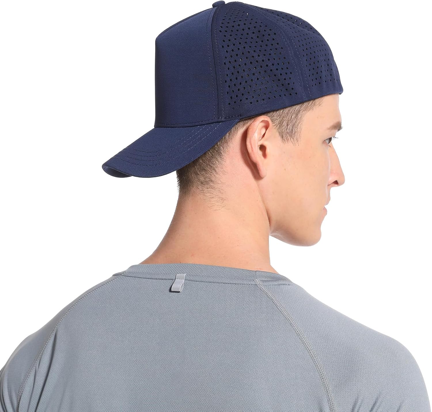 5 Panels Stretch Full Closed Baseball Caps Mens High Crown Mesh Breathable Fitted Cap Wide Brim Trucker Hats Q2425 - Image 5