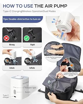 Vacuum Backpack Travel Bag Vacuum Compression Backpack with Pump Ryanair 40x30x20 Carry on Cabin Bag Wizzair Waterproof Casual Daypack