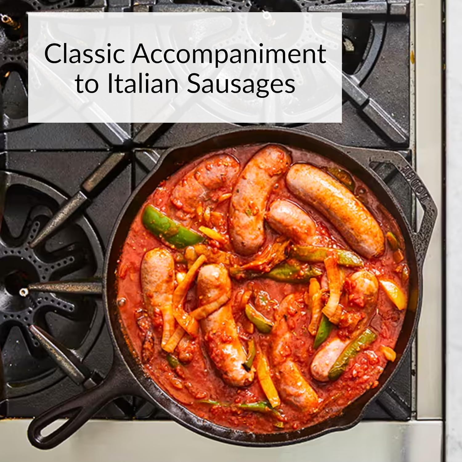 DeLallo Peppers & Sauce, Mild Homestyle Tomato Sauce with Chunky Bell Peppers, Made in Small Batches, Gourmet Ingredient for Italian Sausage, Pasta, and Soups, Non-GMO, 16 oz Jar, (3 Pack)