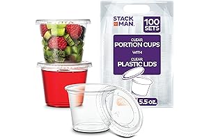 5.5 oz. Plastic Clear Portion Cups - 100 Sets
