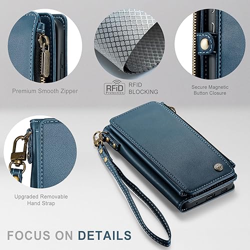 Miniatura 5 de Defencase Funda para teléfono Moto G Power 2022, con bloqueo RFID, para Motorola Moto G Power 2022, cartera para mujeres y hombres, correa de muñeca