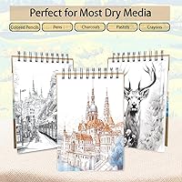 Vista 7 de Crehatos 5.5" x 8.5" Small Sketch Book, Top Spiral Bound Sketch Pad, 100 Sheets Each 68lb/100gsm Drawing Paper, 2 Pack