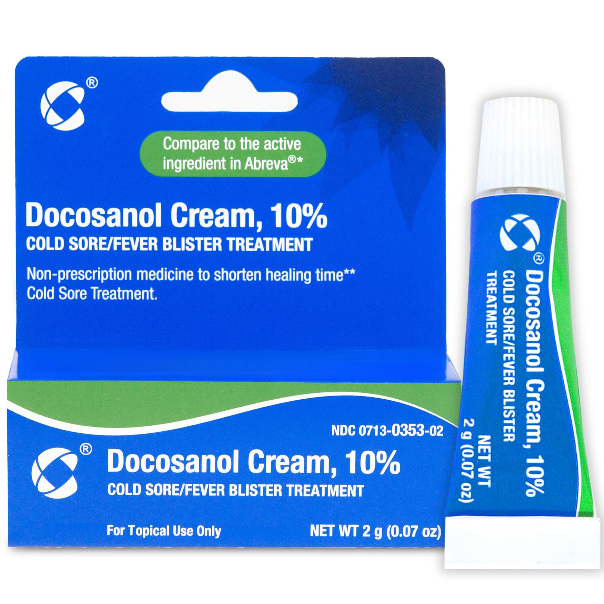 Cosette Cold Sore/Fever Blister Treatment for Face or Lips with Docosanol Cream, 10% - Treatment Cream for Cold Sore/Fever Blister (0.07 Tube)