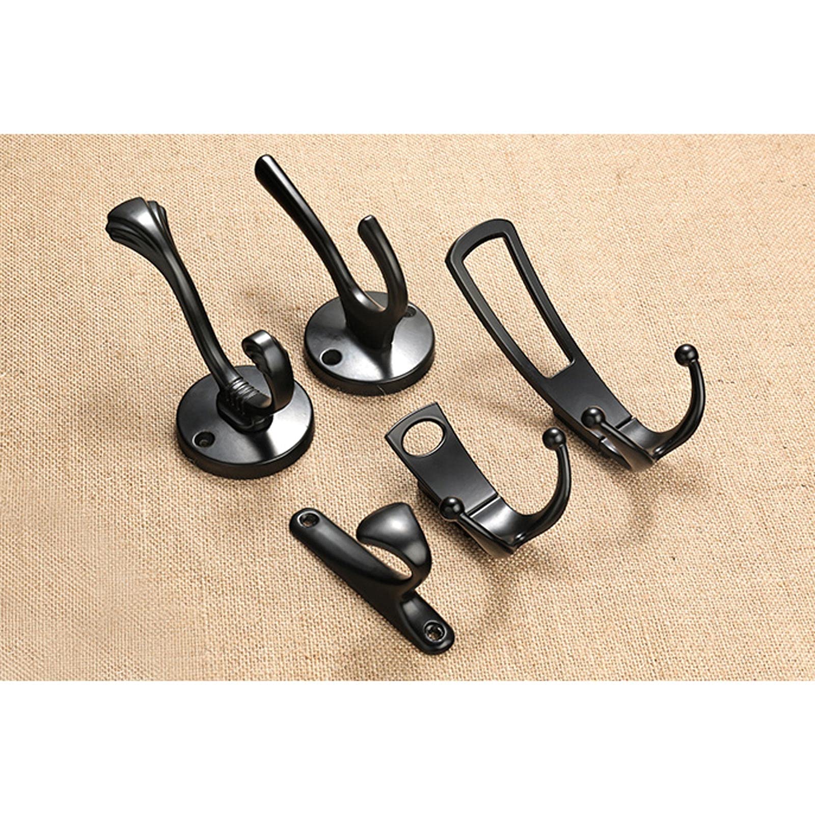 Kleiderhaken 8 Packung Wandmontierte Metallmantelhaken montierte Haken mit Schrauben Utility Haken for Mantel, Schal, Tasche, Handtuch, Schlüssel, Kappe, Tasse, Hut (schwarz) Wandhaken Wandgarderobe (