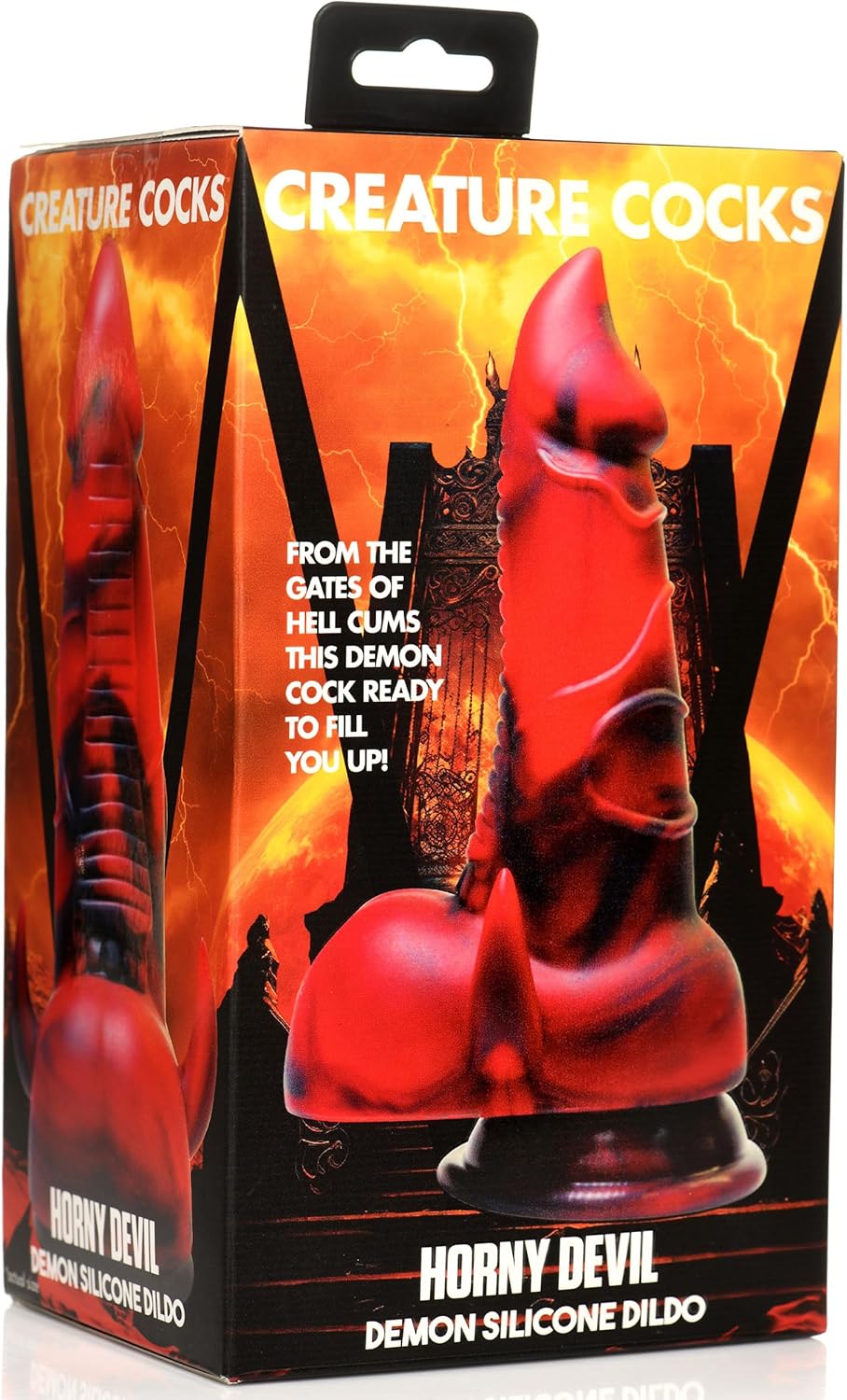 CREATURE COCKS Horned Dragon Silicone Dildo for Men, Women & Couples. Firm and Flexible, Strong Suction Base, Fantasy Dildo, Unique Texture. Premium Phthalate-Free & Body-Safe Silicone. 1 Piece, Red