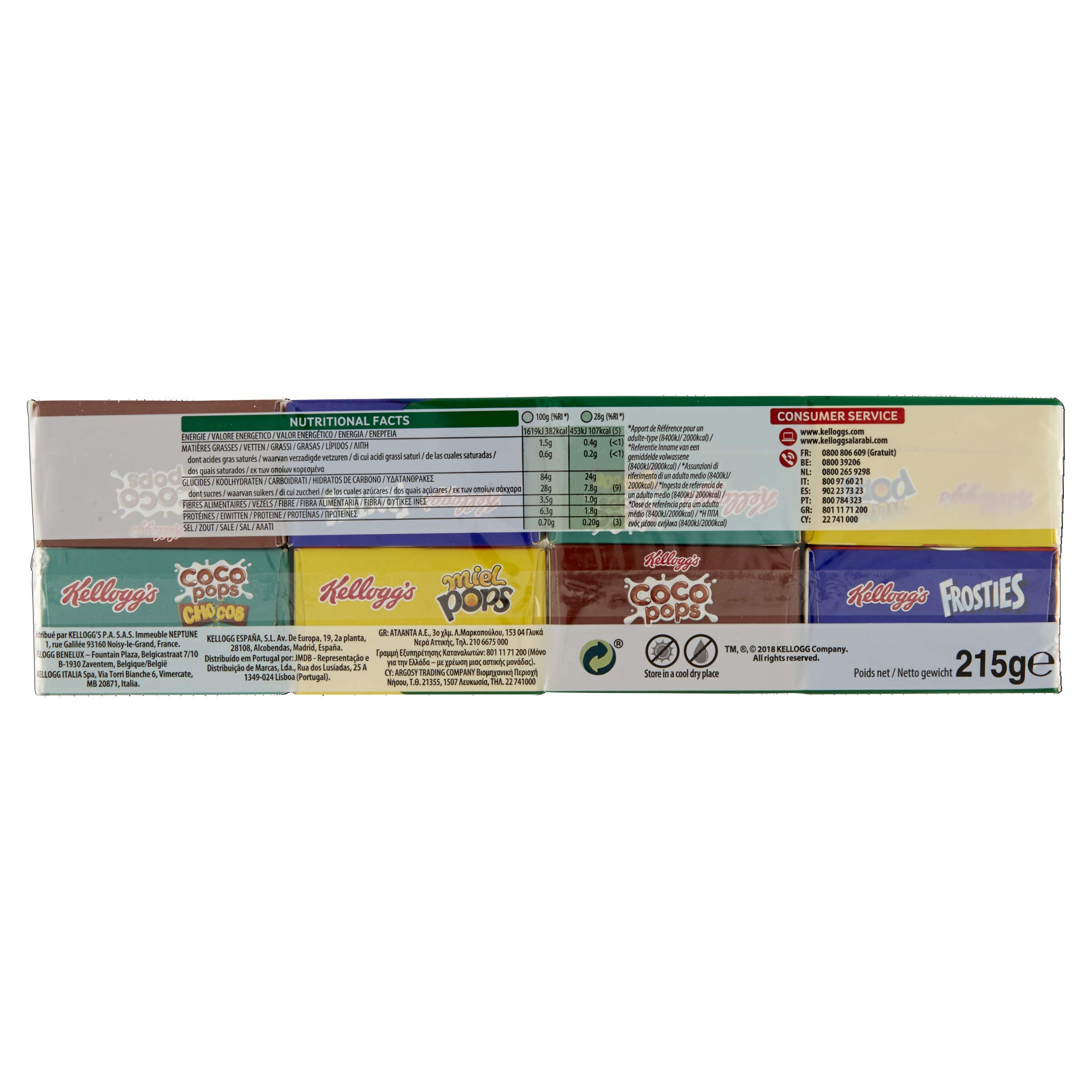 Kellogg's 8 minipaquetes de cereales, 215 g, 9 unidades