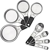 OXO Good Grips Stainless Steel Measuring Cups and Spoons 8-Piece Set, 4 Cups and 4 Spoons