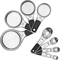 OXO Good Grips Stainless Steel Measuring Cups & Spoons Set - 8-Piece Magnetic, Stackable Kitchen Must-Have