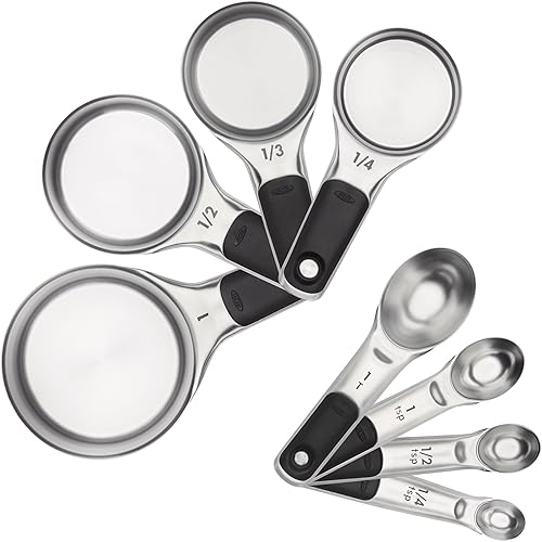 Miniatura 5 de OXO Good Grips - Báscula de alimentos de acero inoxidable de 11 libras con pantalla extraíble y Good Grips Juego de tazas y cucharas medidoras de