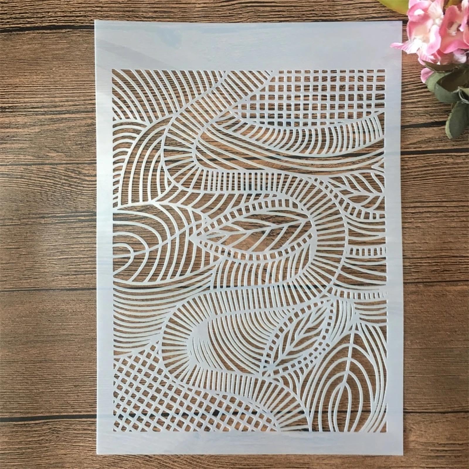 Pochoirs réutilisables A4 texture creuse irrégulière pour motif sur toile