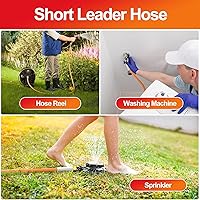 Vista 7 de SPECILITE Manguera de agua para jardín de 15 pies x 5/8 pulgadas, extensión de tubería líder de servicio pesado, flexible, liviana, sin dobleces