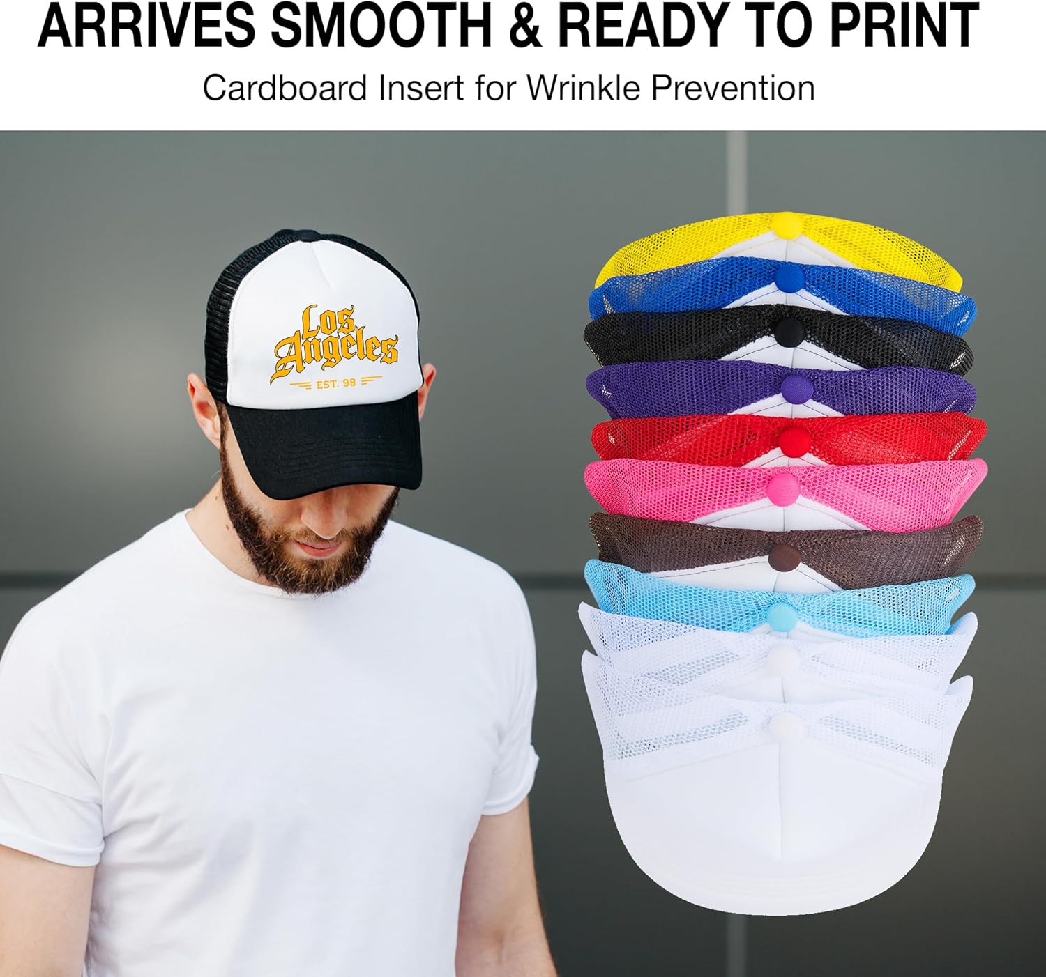 10 PCS Sublimation Blank Trucker Hat Set – Adjustable Mesh Snapback Baseball Cap for DIY Custom Designs - Image 3